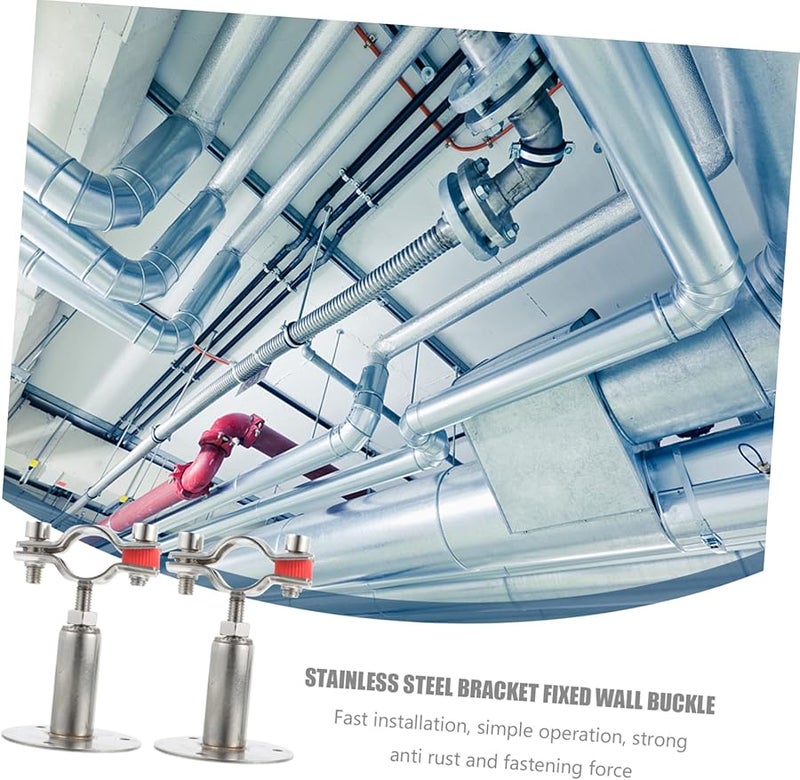 Adjustable Hose Bracket Clip 2pcs 304 Stainless Steel Pipe Clamps Size 9 3X6CM - Image 5